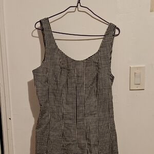 Black and White Checkered Backless Dress